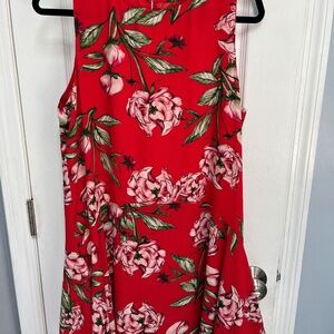 C&E Floral red Sleeveless Dress Size Large
